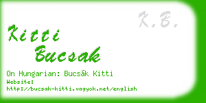 kitti bucsak business card